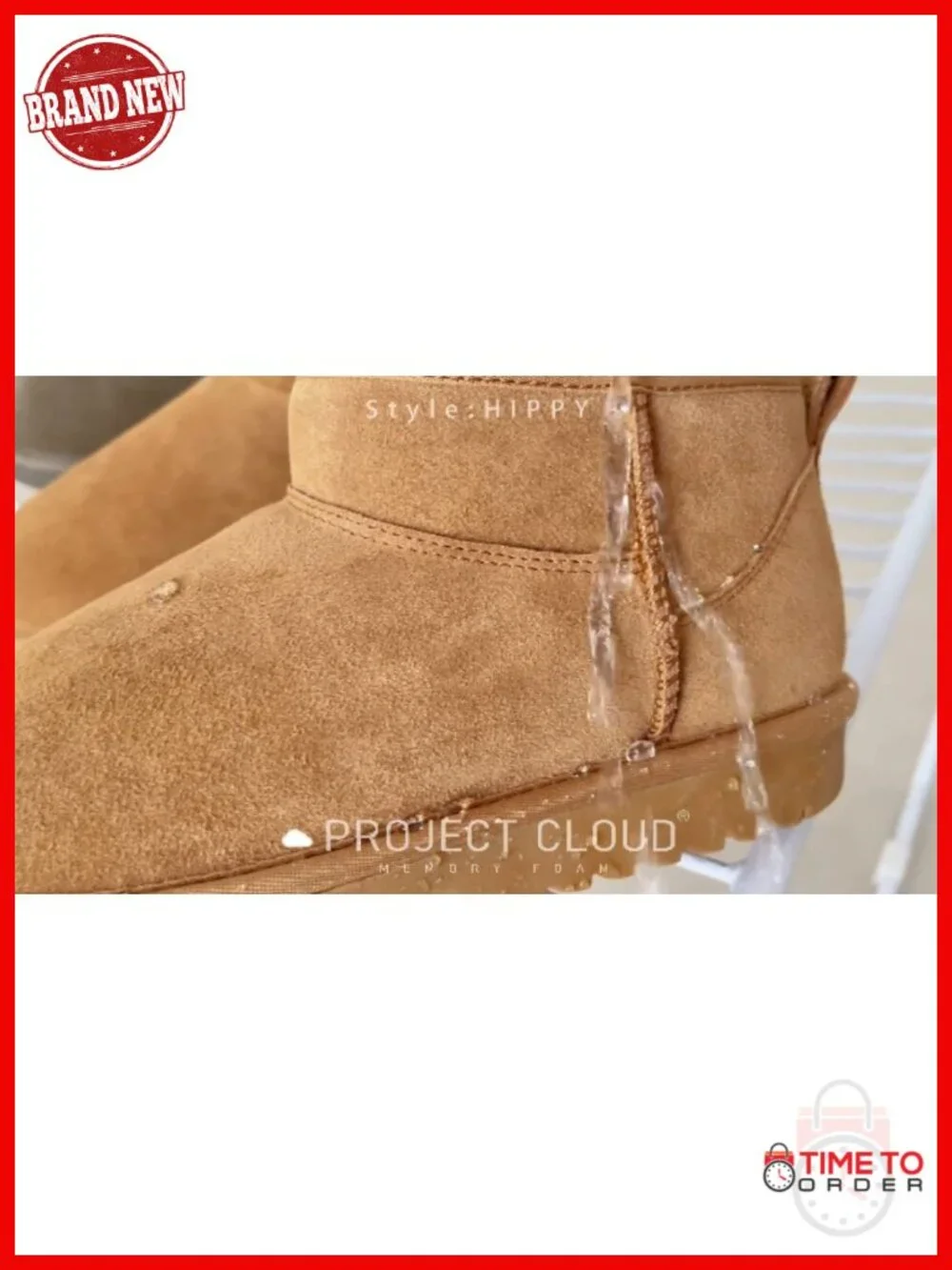 Genuine Leather Ankle Boots with Memory Foam Insole Water Resistant Winter Boots